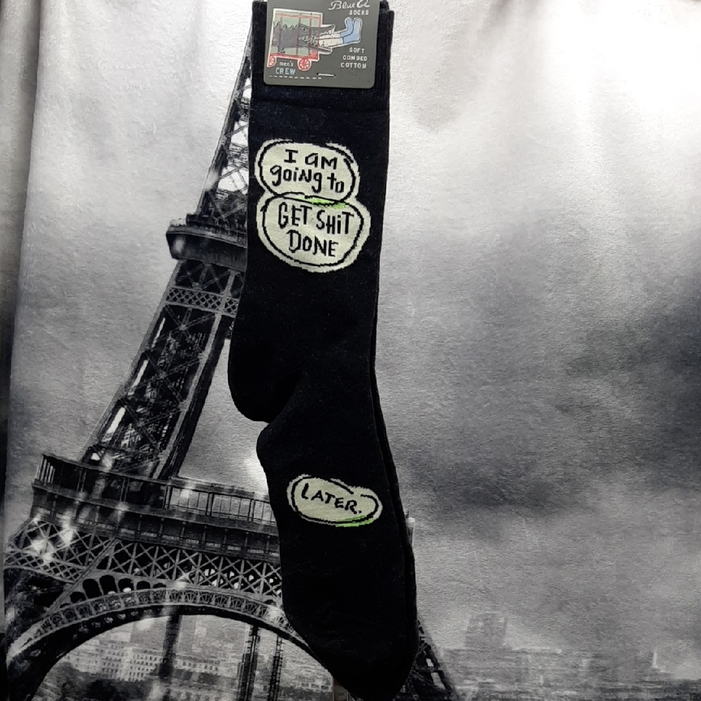Men's Blue Q Socks With Funny Print